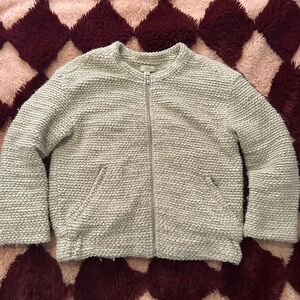 Witchery Cream Bouclé Zip Jacket